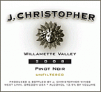 J. Christopher - Pinot Noir Willamette Valley 2016 (750ml)