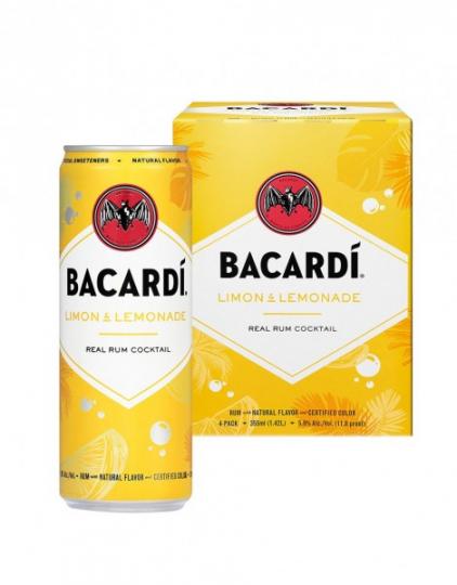 Bacardi - Limon and Lemonade (4 pack 355ml cans) (4 pack 355ml cans)
